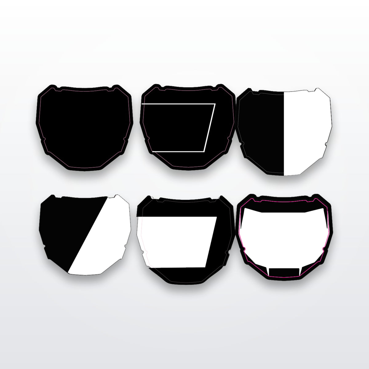 Custom ODI number plate decals in chrome, holographic and sparkle finishes
