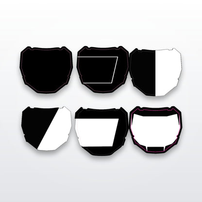 Custom ODI number plate decals in chrome, holographic and sparkle finishes