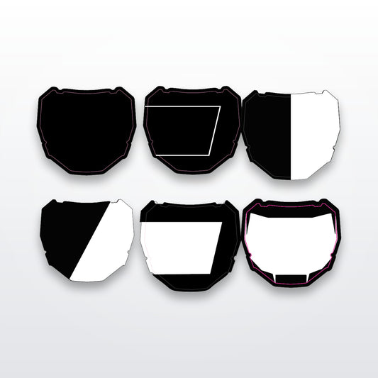 Custom ODI number plate decals in chrome, holographic and sparkle finishes