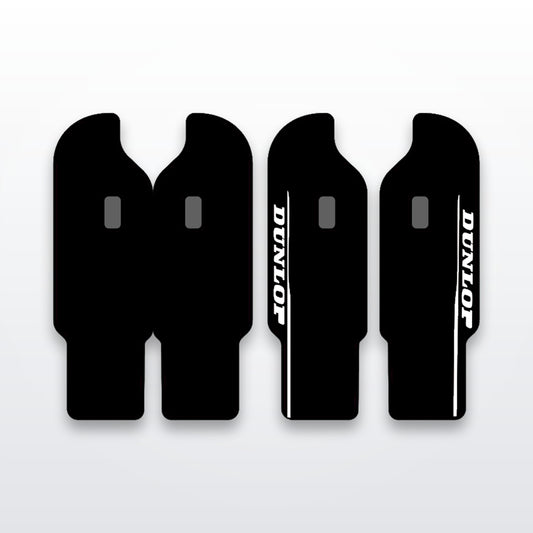 DNM fork guard decals, cut-to-fit vinyl set on white studio background