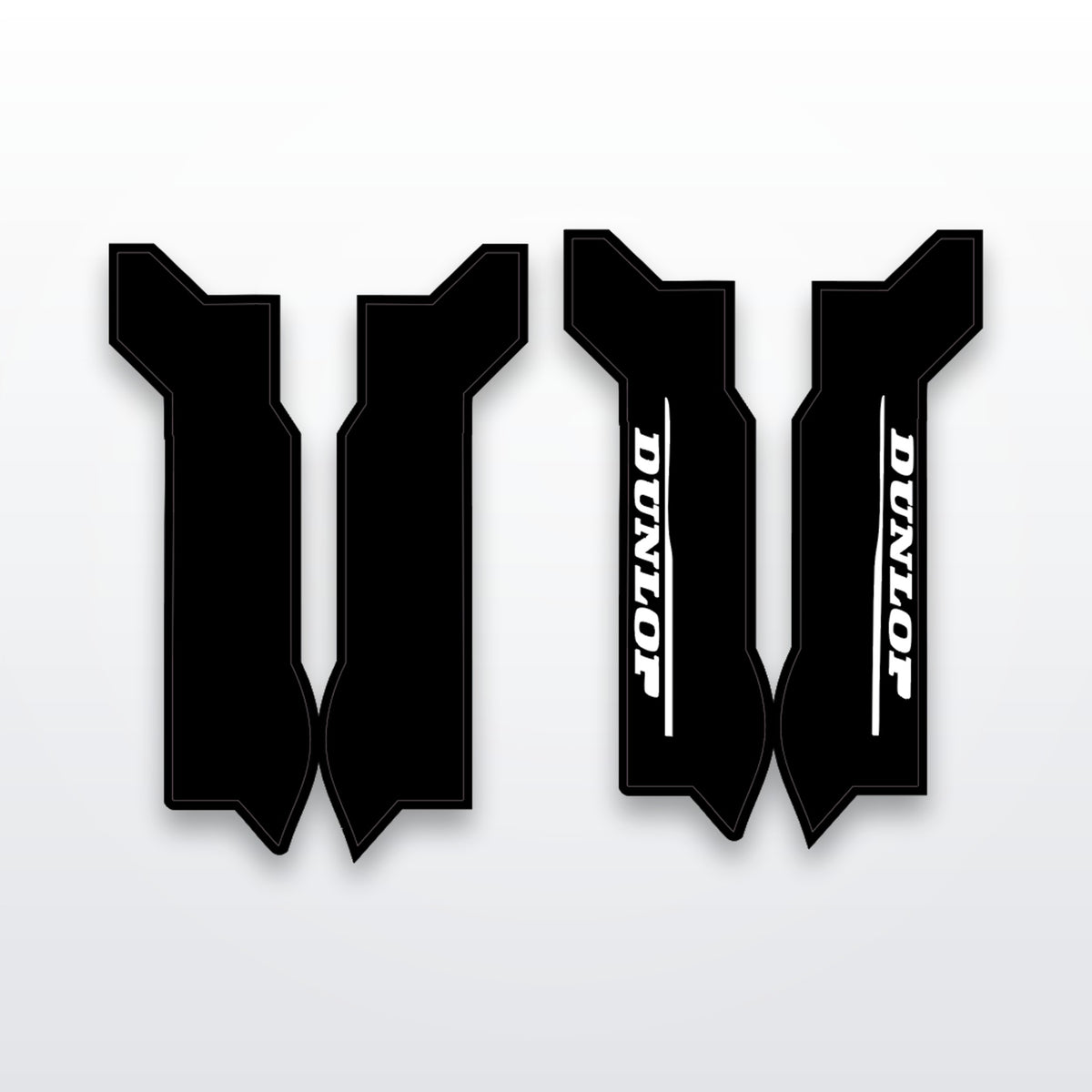 ERide Pro fork guard decals, cut-to-fit vinyl set on white studio background