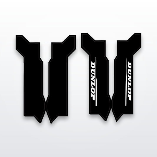 ERide Pro fork guard decals, cut-to-fit vinyl set on white studio background