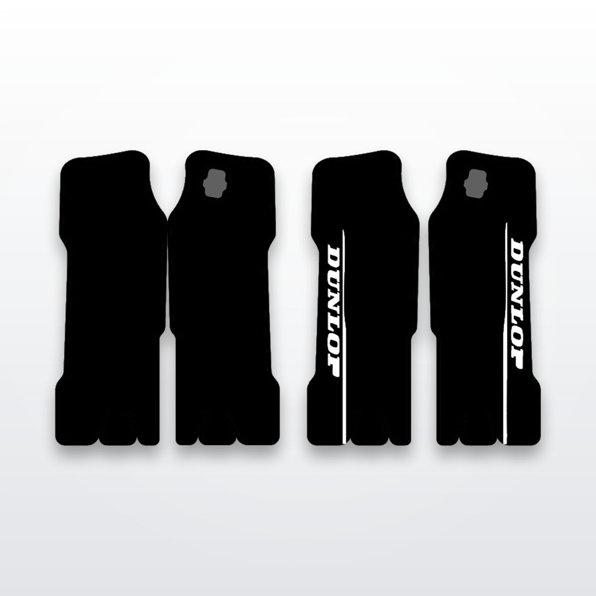 KKE fork guard decals for Surron LBX, cut-to-fit vinyl set on white studio background