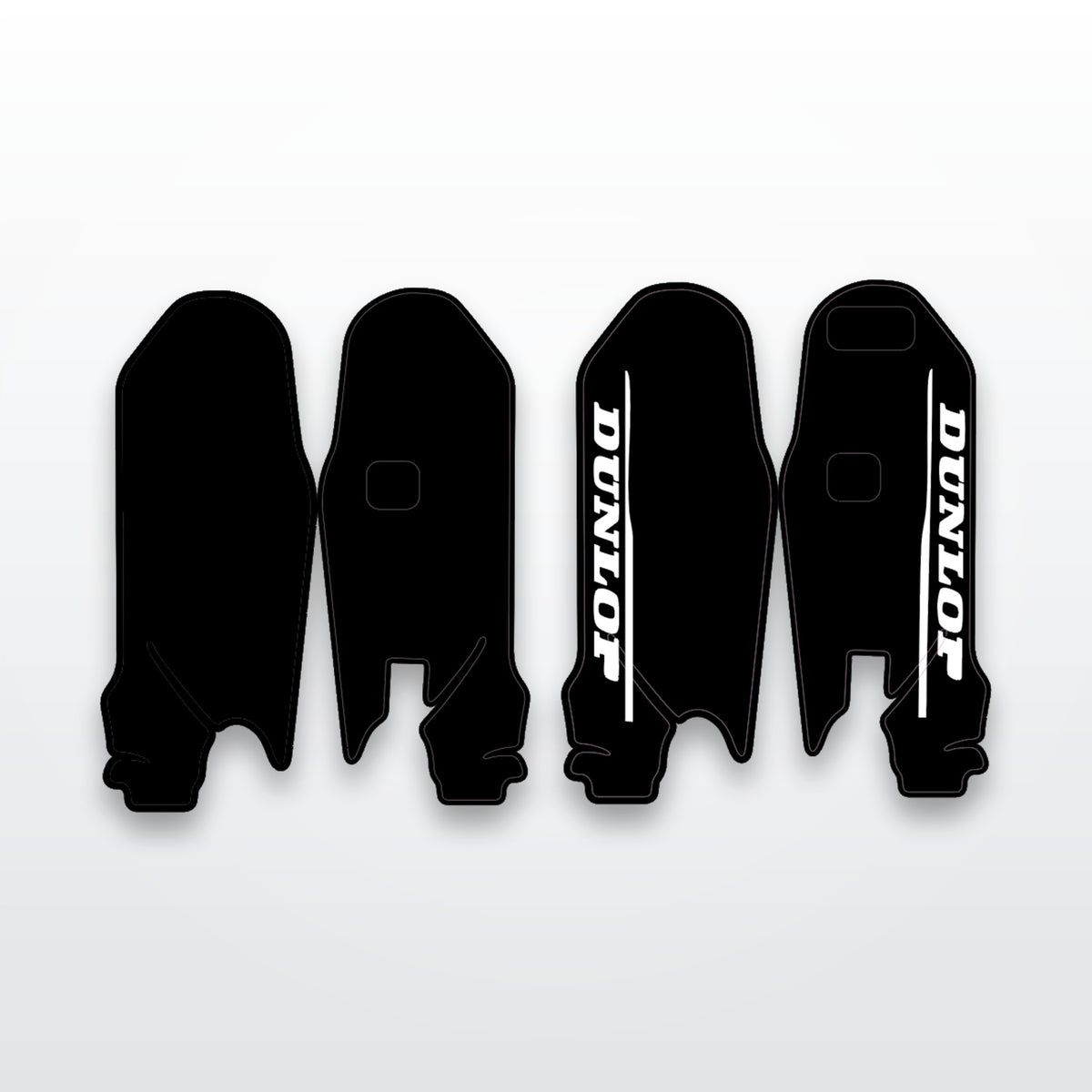 Surron Ultra Bee fork guard decals, cut-to-fit vinyl set on white studio background