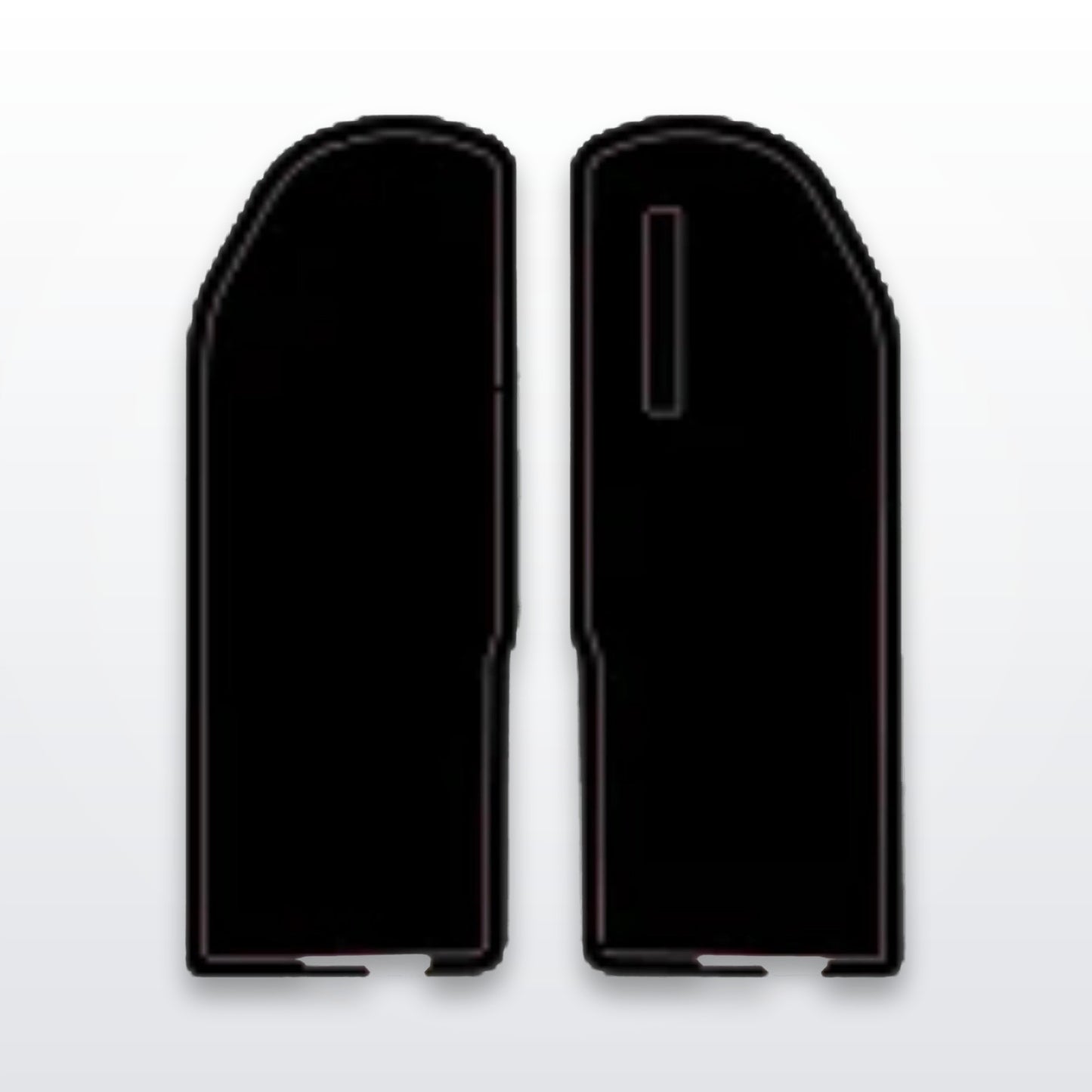 RTR fork guard decals, cut-to-fit vinyl set on white studio background