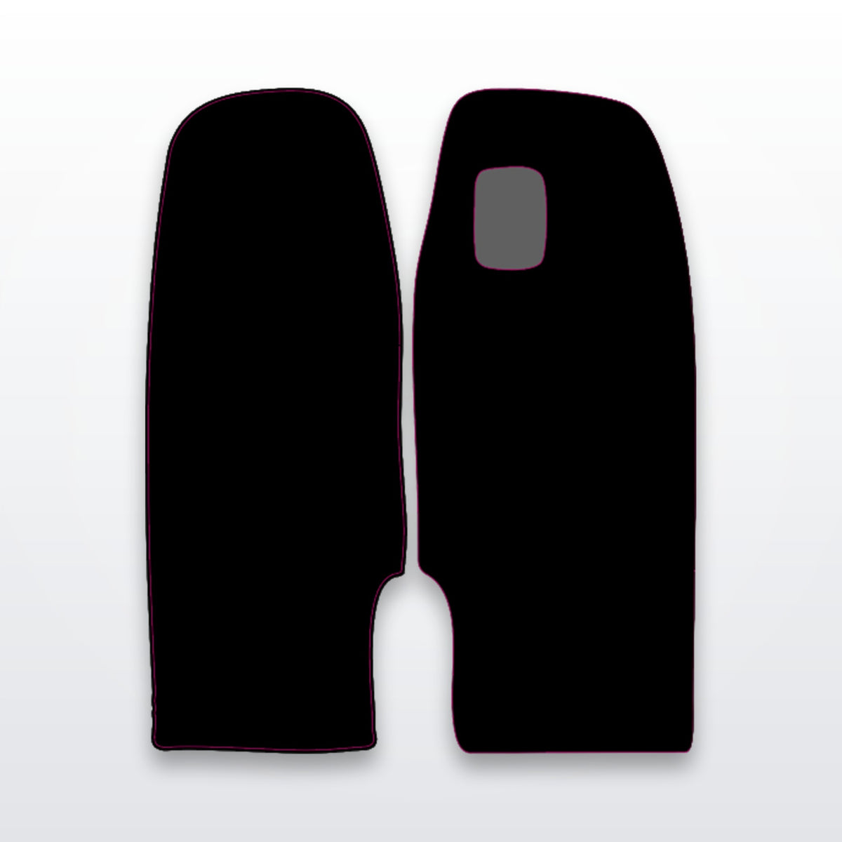 Yozma fork guard decals, cut-to-fit vinyl set on white studio background